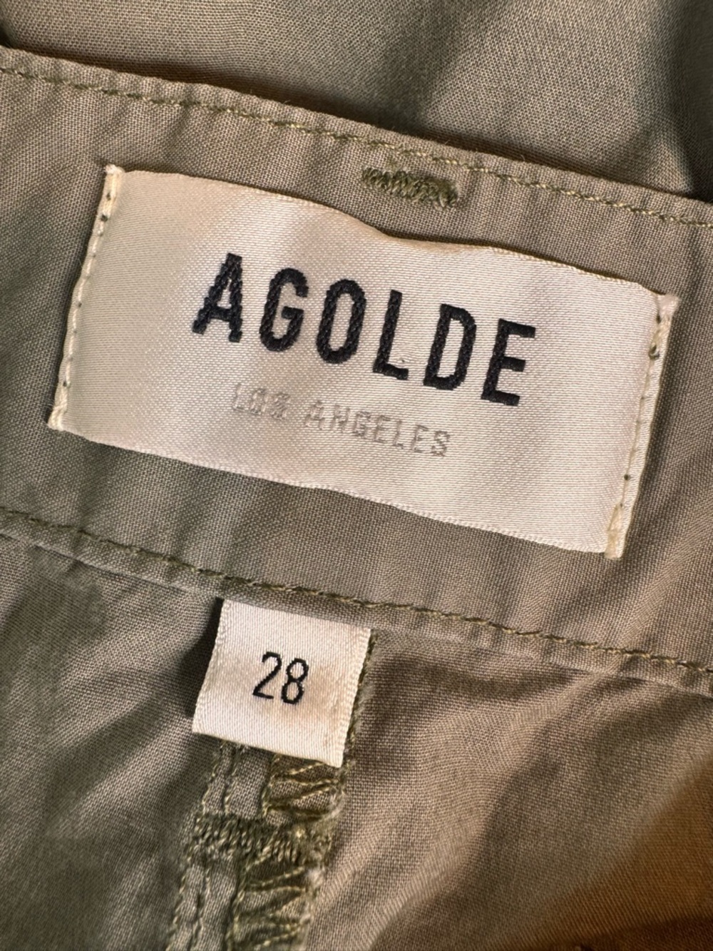 AGOLDE Cotton Women's High Rise Daria Utility Pant Olive Green Size 28 - Picture 9 of 14